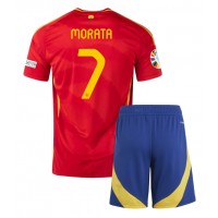 Maglie da calcio Spagna Alvaro Morata #7 Prima Maglia Bambino Europei 2024 Manica Corta (+ Pantaloni corti)
